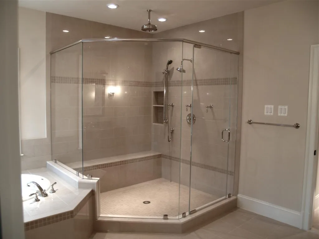 Glass installation for bathroom shower in Bellevue, WA