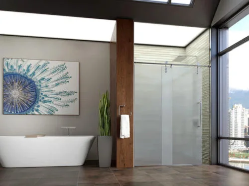 Glass installation for bathroom shower in Kent, WA