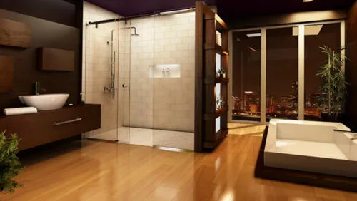 Glass installation for bathroom shower in Kent, WA