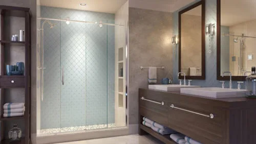 Glass installation for bathroom shower in Kent, WA
