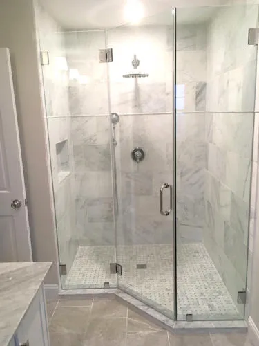 Glass installation for bathroom shower in Bellevue, WA