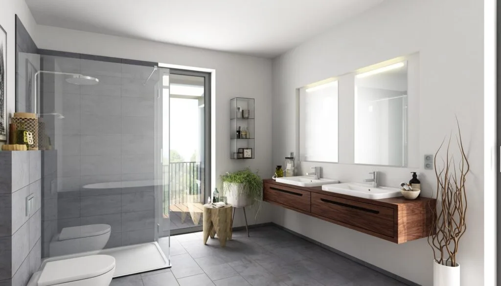 Glass installation for bathroom shower in Kent, WA