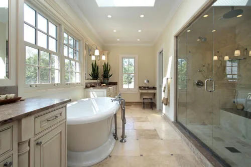 Glass installation for bathroom shower in Bellevue, WA