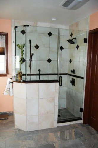 Glass installation for bathroom shower in Bellevue, WA
