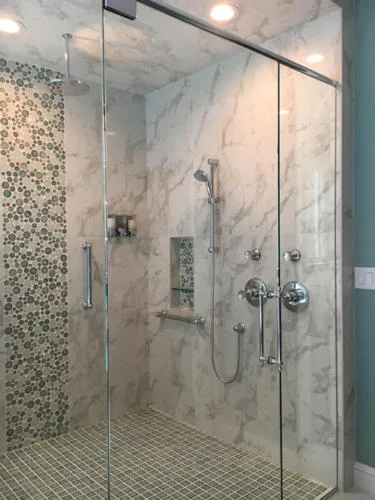 Glass installation for bathroom shower in Renton, WA