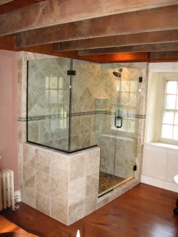 Glass installation for bathroom shower in Bellevue, WA